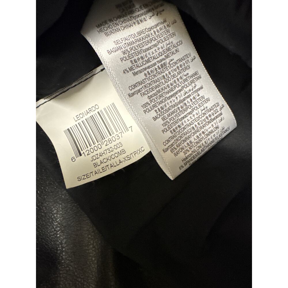 BCBGeneration Black & Gold Moto Faux Leather Leonardo Biker Jacket SZ XS NWOT - Picture 4 of 6
